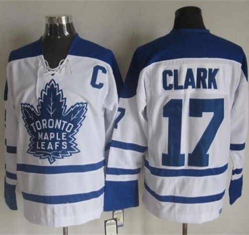 Maple Leafs #17 Wendel Clark White CCM Throwback Winter Classic Stitched NHL Jersey